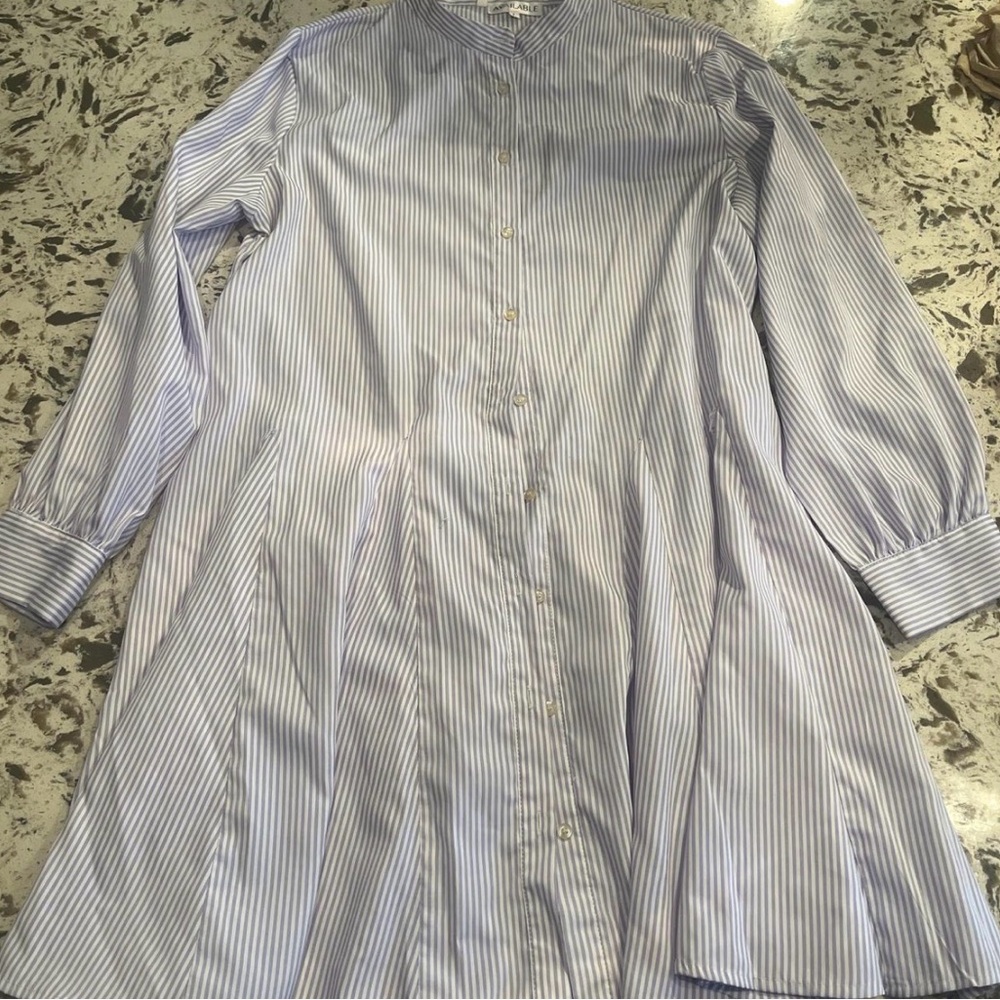 Striped Button-Down Shirt Dress